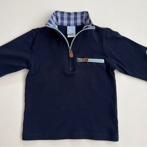 Bella Bliss Navy Plaid Quarter Zip - 6